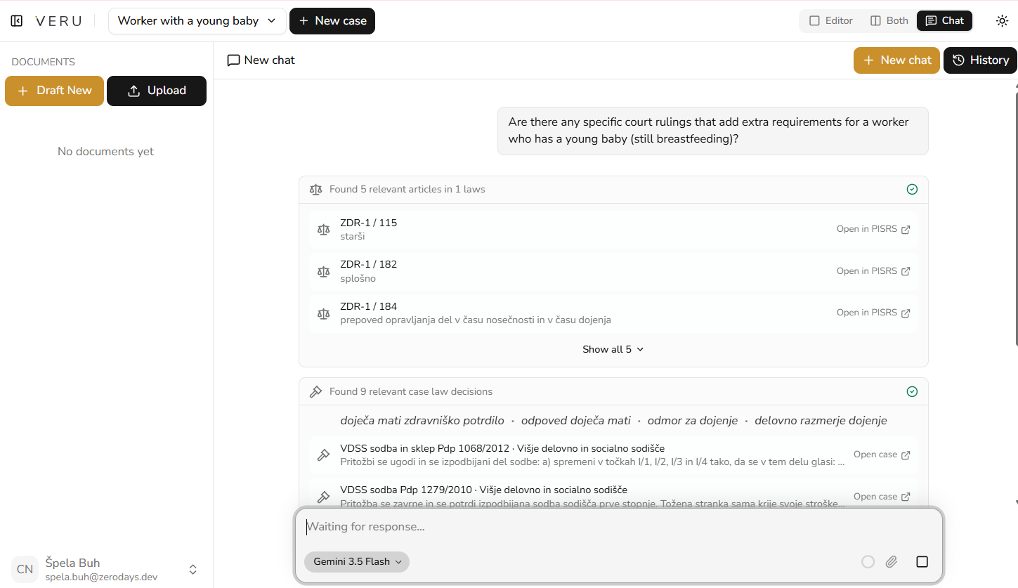Traceability of changes and legal grounds in Veru